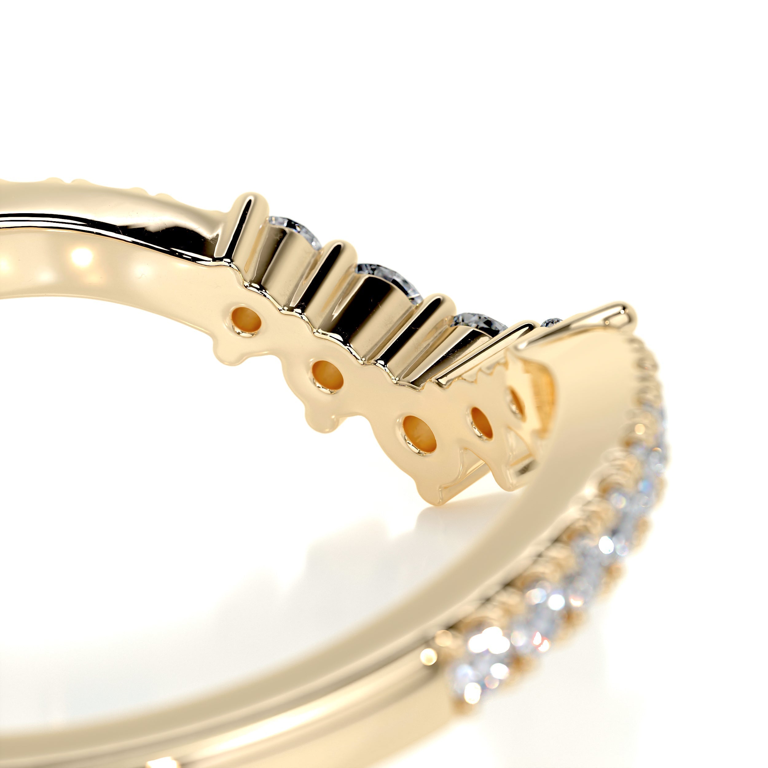 0.35 CT Round Curved Lab Grown Diamond Wedding Band