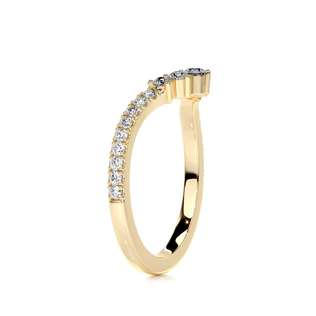 0.35 CT Round Curved Lab Grown Diamond Wedding Band