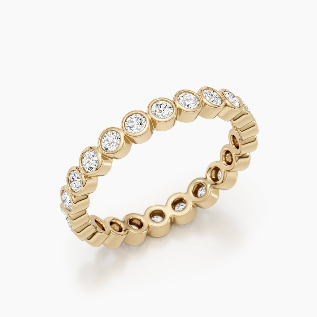 1.65 CT Round Bezel Full Eternity Lab Grown Diamond Wedding Band
