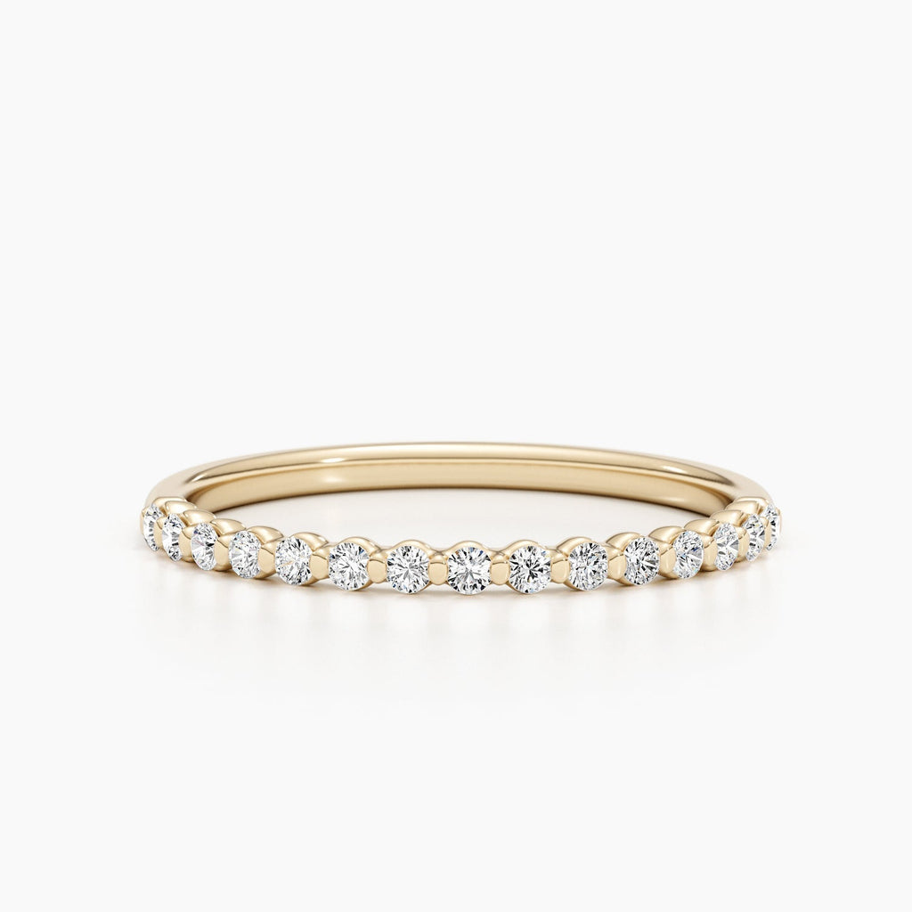 0.3 CT Round Half Eternity Lab Grown Diamond Wedding Band