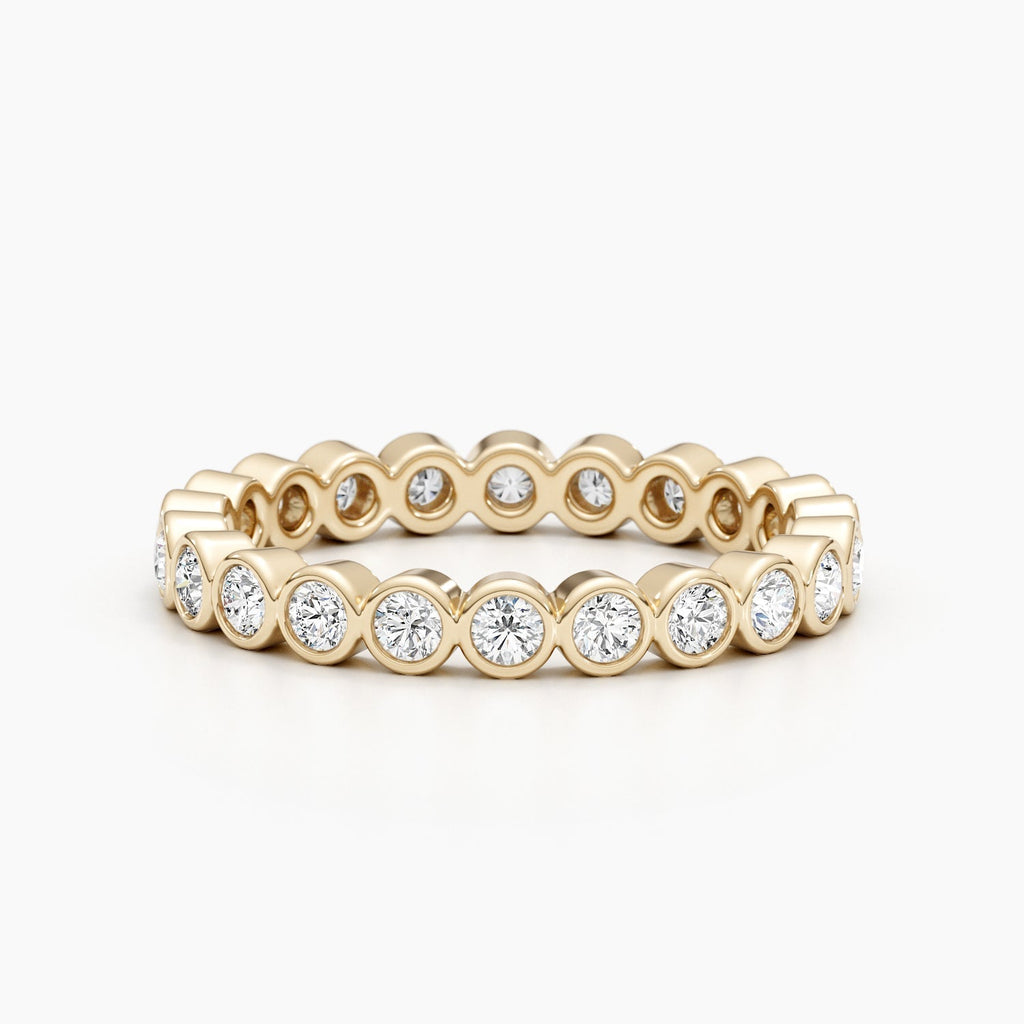 1.65 CT Round Bezel Full Eternity Lab Grown Diamond Wedding Band