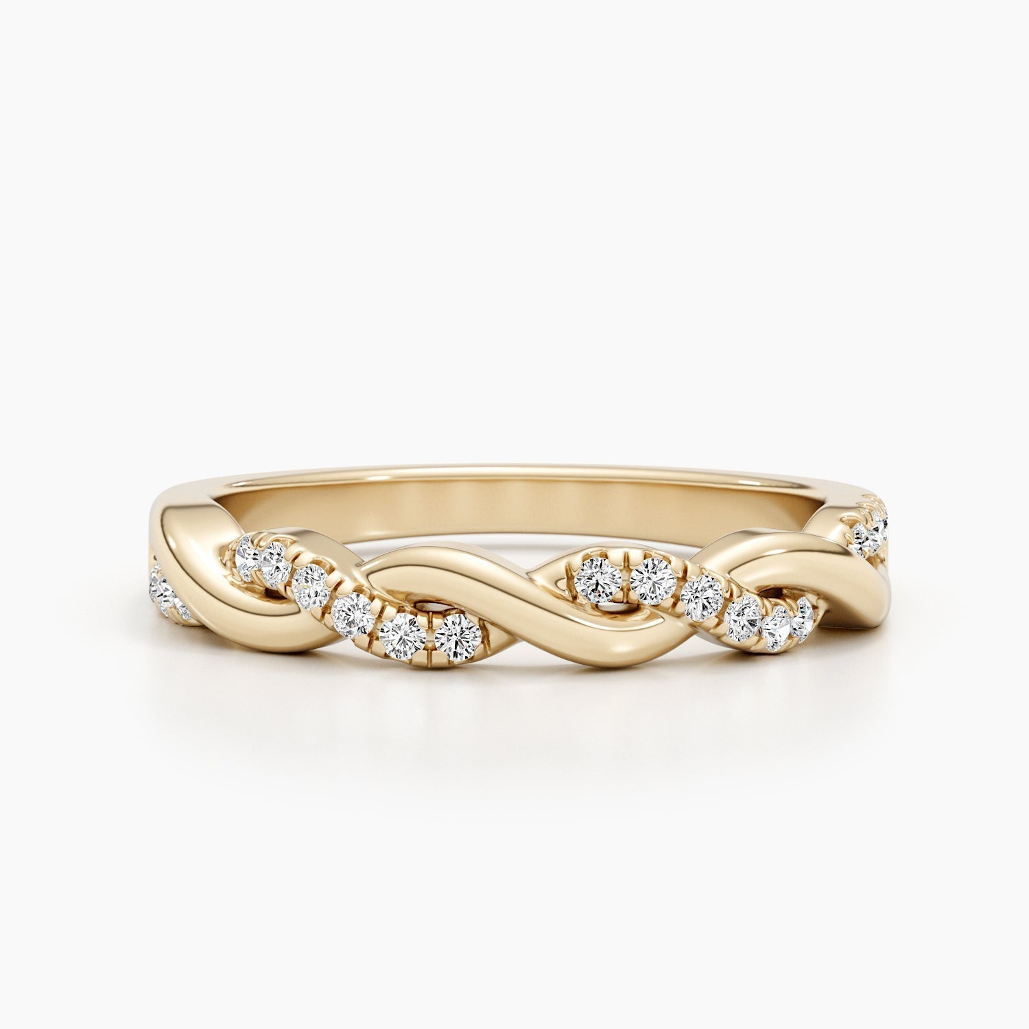 0.2 CT Round Twisted Lab Grown Diamond Wedding Band