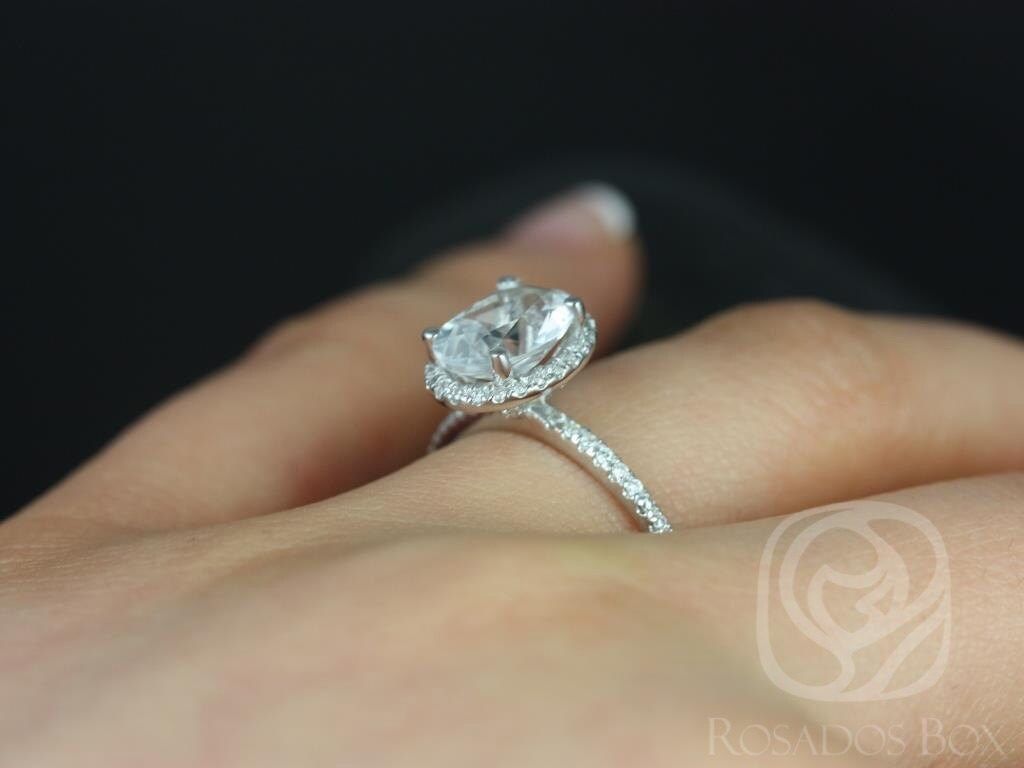 Stunning 2.0 CT Oval Moissanite Engagement Ring with Pave Design 5