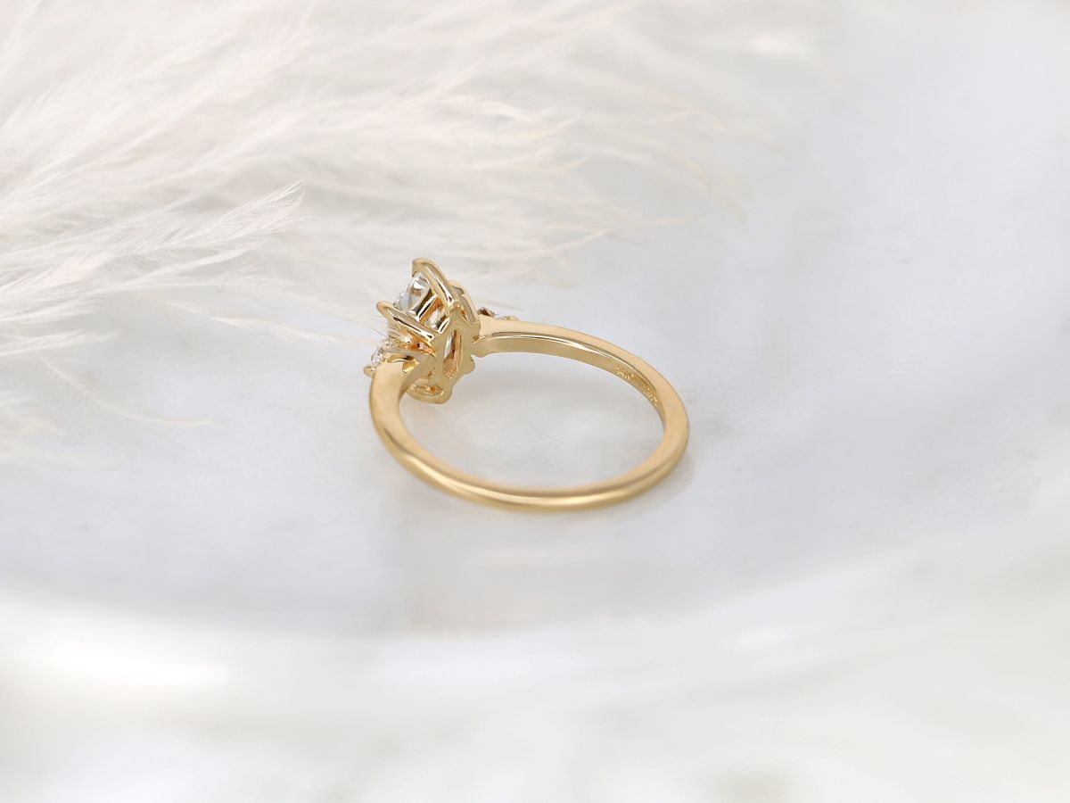 Stunning 1.27 CT Hexagon Moissanite Engagement Ring with Three Stone Design 3