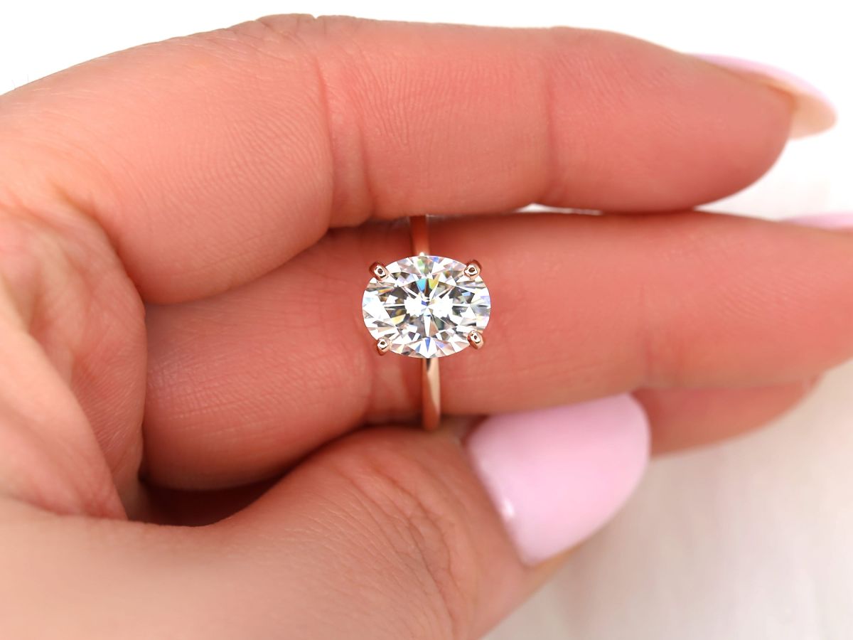 Stunning 3.0 CT Oval Moissanite Engagement Ring with Solitaire Design 4