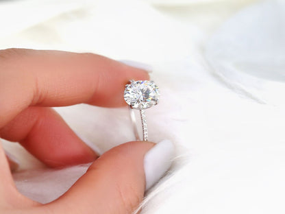 Stunning 3 CT Oval Moissanite Engagement Ring with Pave Design 5