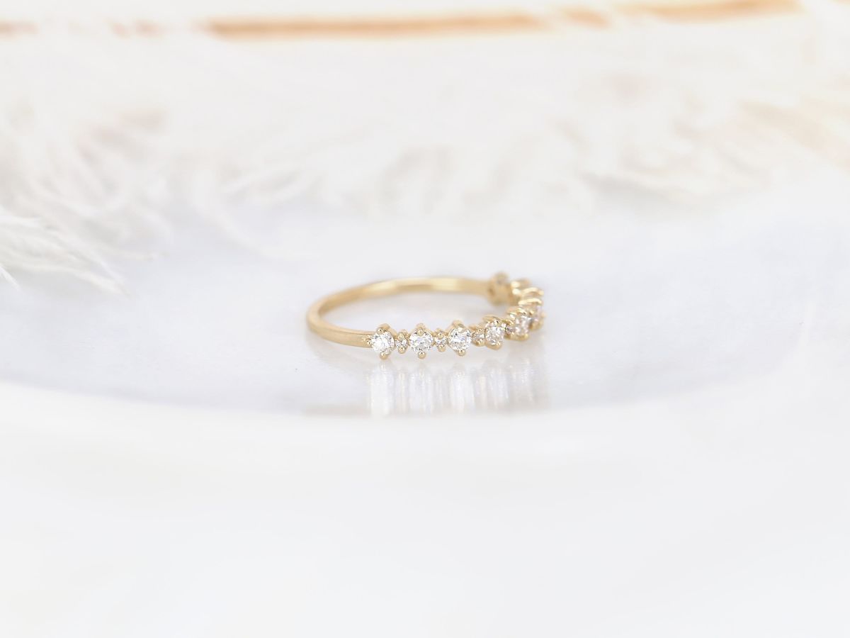 Stunning 0.35 TCW Round Moissanite Stones Half Eternity Wedding Bands 2