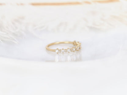 Stunning 0.35 TCW Round Moissanite Stones Half Eternity Wedding Bands 2