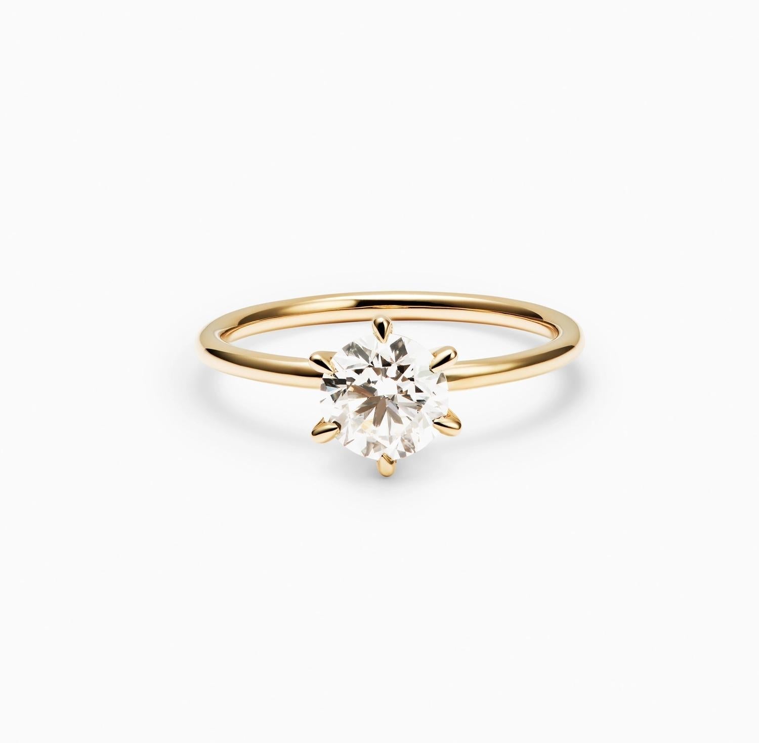 Round Solitaire Lab Grown Diamond Engagement Ring