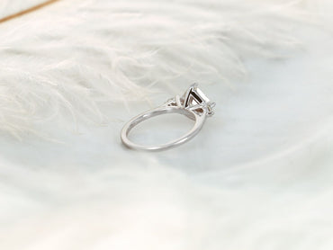 Stunning 2.20 CT Asscher Moissanite Engagement Ring with Three Stone Design 2