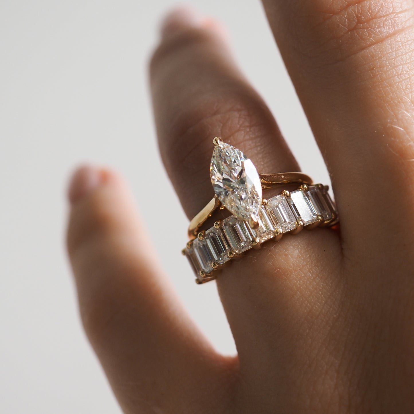 Stunning 3.30 TCW Emerald Moissanite Stones Half Eternity Wedding Bands 3