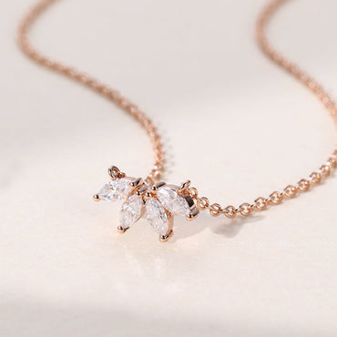 0.20 CT Marquise Moissanite Diamond Cluster Pendant Necklace in Solid Gold 2