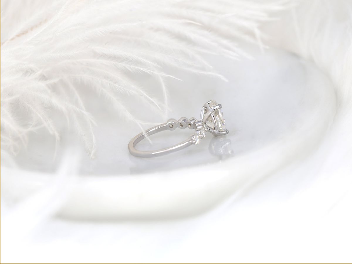 Stunning 2.5 CT Oval Moissanite Engagement Ring with Pave Design 3