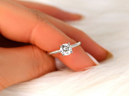 Stunning 1.0 CT Round Moissanite Engagement Ring with Solitaire Design 7