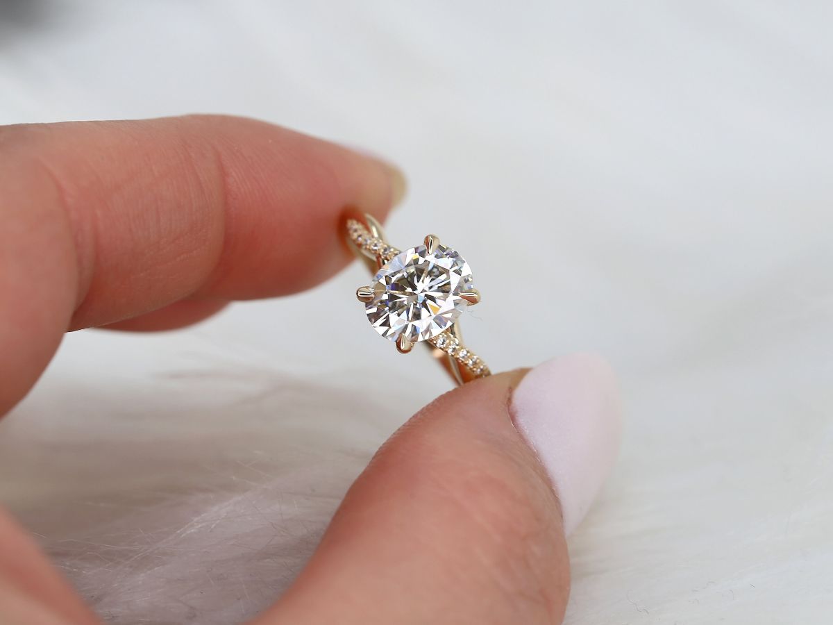 Stunning 2 CT Oval Moissanite Engagement Ring with Twisted Pave Design 5