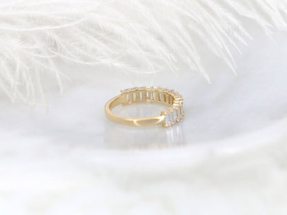 Stunning 1.5 TCW Emerald Moissanite Stones Half Eternity  Wedding Bands 2