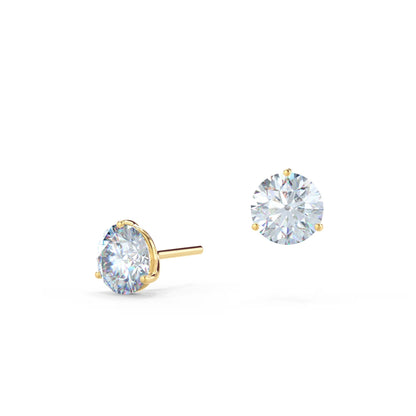1.0 TCW Round Shape Moissanite Studs Earrings in Gold 3