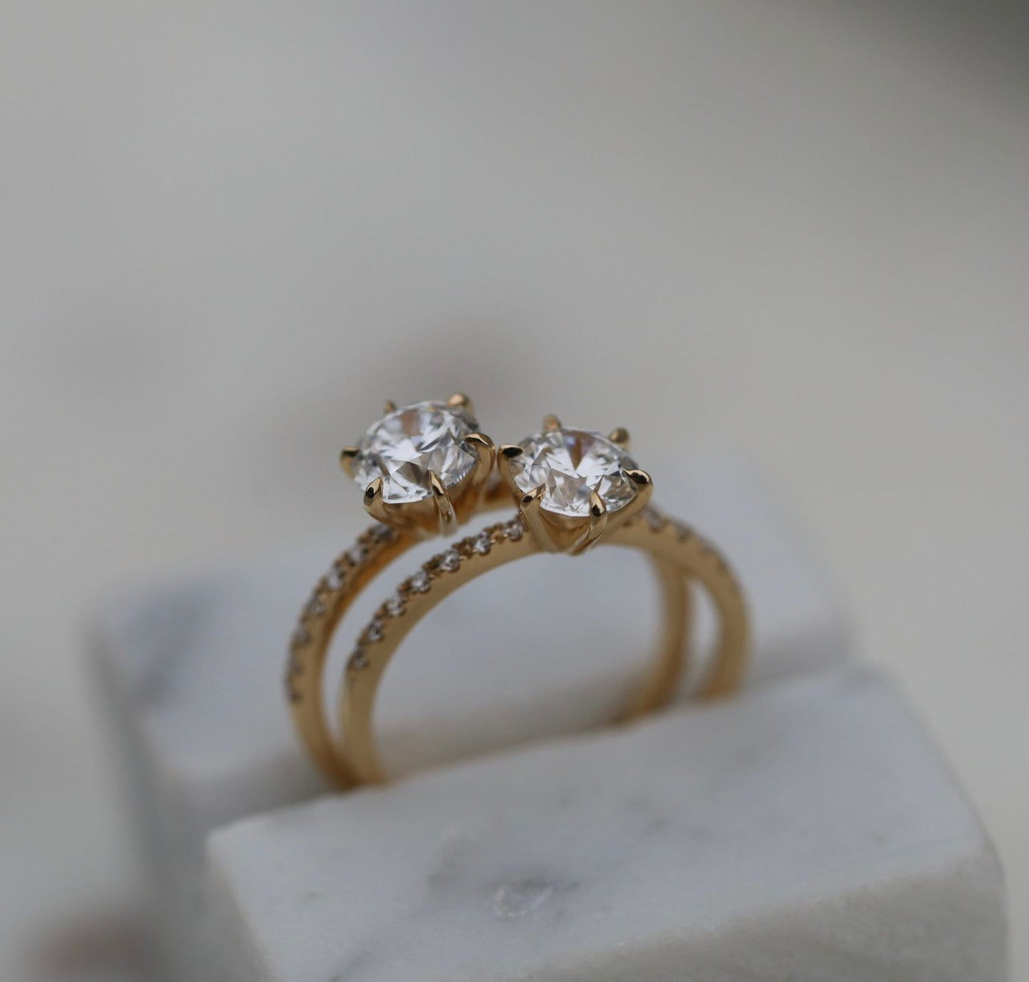 0.85 CT Round Cut Pave CVD E/VS1 Diamond Engagement Ring 10