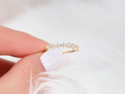 Stunning 0.35 TCW Round Moissanite Stones Half Eternity Wedding Bands 8