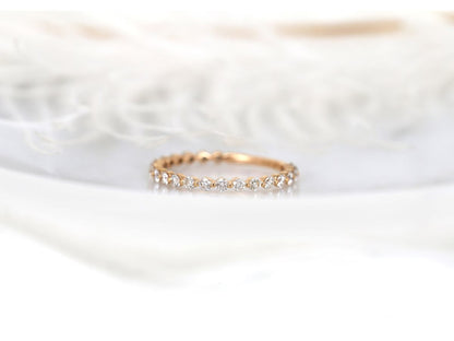 Stunning 0.55 TCW Round Moissanite Stones Full Eternity Wedding Band 2