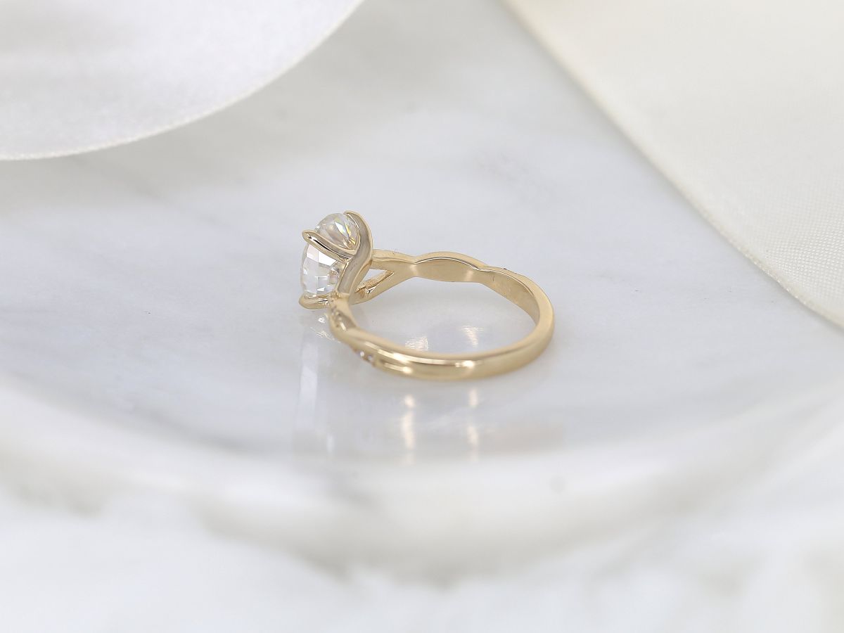 Stunning 2 CT Oval Moissanite Engagement Ring with Twisted Pave Design 4