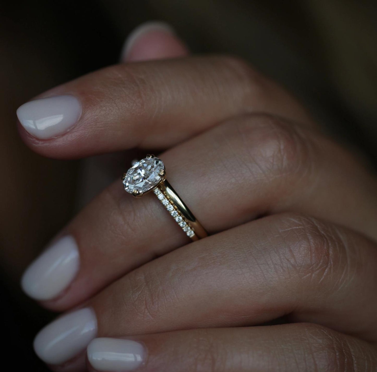 1.21 CT Oval Cut Pave CVD E/VS1 Diamond Engagement Ring 15