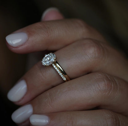 1.21 CT Oval Cut Pave CVD E/VS1 Diamond Engagement Ring 15