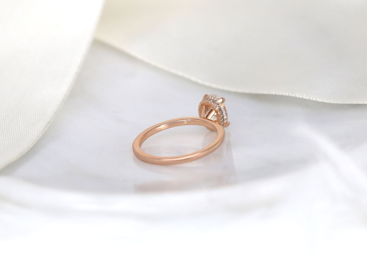 Stunning 1.5 CT Oval Moissanite Engagement Ring with Hidden Halo Design 3