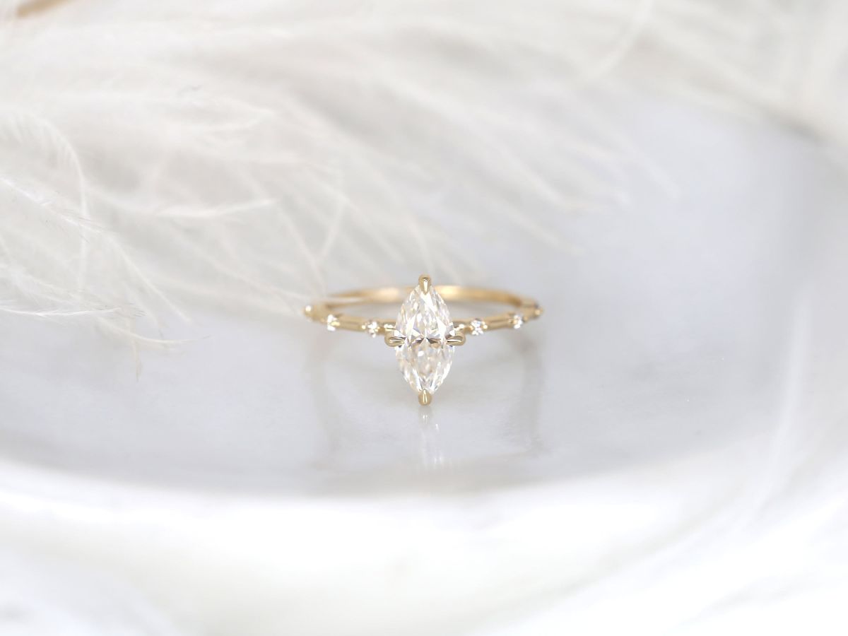 Stunning 1 CT Marquise Moissanite Engagement Ring With Dainty Design 1