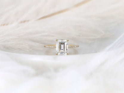 Stunning 2.6 CT Emerald Moissanite Engagement Ring with Pave Design 1