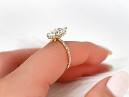 Stunning 2.80 CT Marquise Moissanite Engagement Ring with Hidden Halo Design 6