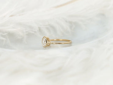 Stunning 0.75 CT Pear Moissanite Engagement Ring With Bezel Design 2