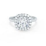 1.20 CT Cushion Halo CVD E/VVS2 Diamond Engagement Ring