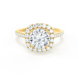 1.20 CT Round Halo CVD E/VVS2 Diamond Engagement Ring