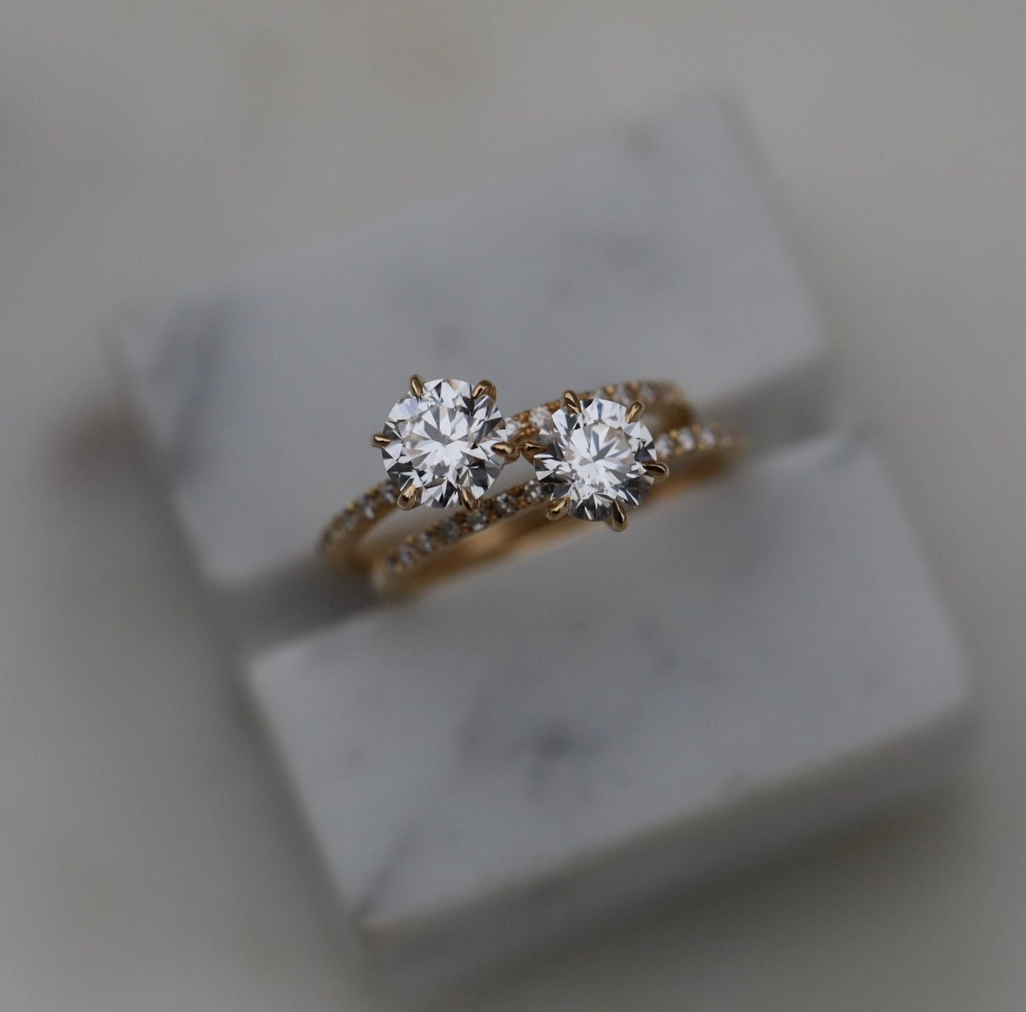 0.75 CT Round Cut Pave CVD E/VS1 Diamond Engagement Ring 10