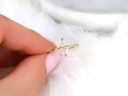 Stunning 1 CT Marquise Moissanite Engagement Ring With Dainty Design 7