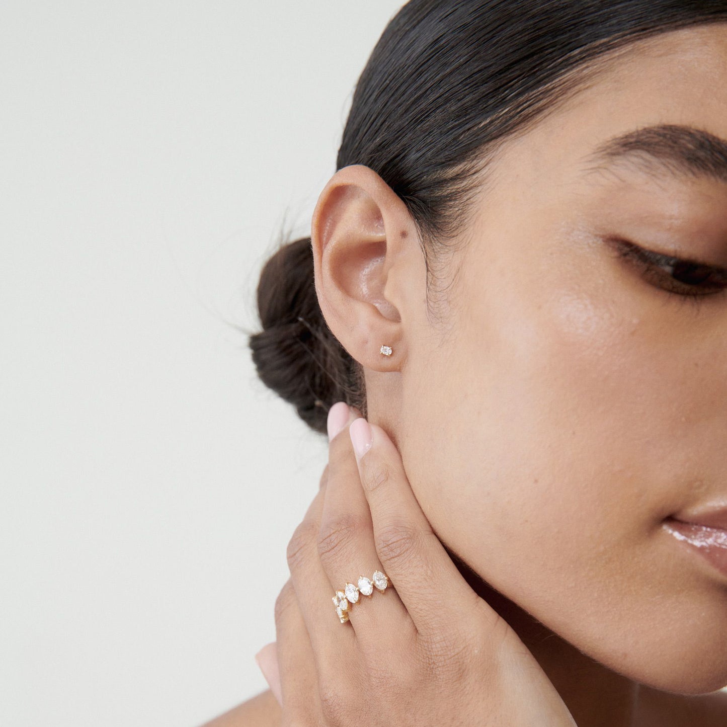 Stunning 0.4 TCW Oval Moissanite Stones Half Eternity Wedding Band 6