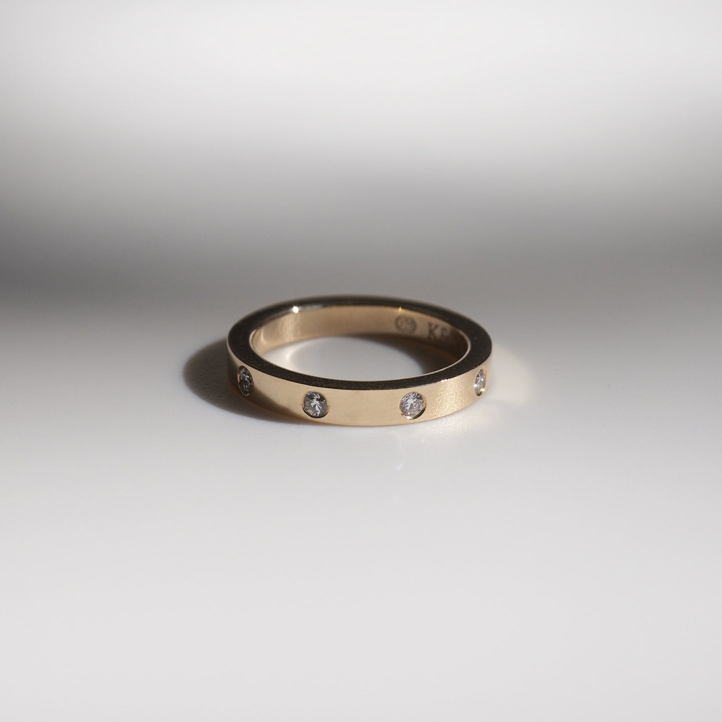 Stunning 0.12 TCW Round Moissanite Stones Flush Wedding Bands 1