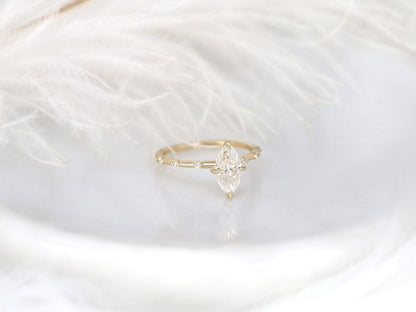 Stunning 1 CT Marquise Moissanite Engagement Ring With Dainty Design 3