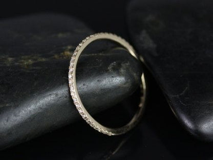 Stunning 0.10 TCW Round Moissanite Stones Half Eternity Wedding Bands 9