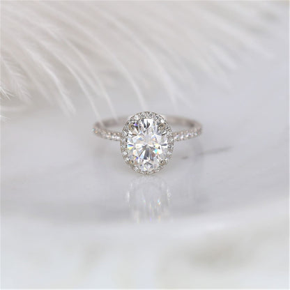 Stunning 2.0 CT Oval Moissanite Engagement Ring with Pave Design 2