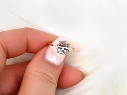 Stunning 1.95 CT Oval Moissanite Engagement Ring with Three Stone Design 8