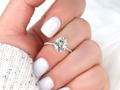 Stunning 3 CT Oval Moissanite Engagement Ring with Pave Design 4