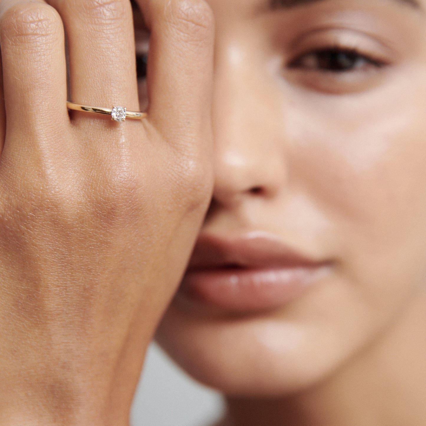 Stunning 0.2 CT Round Moissanite Engagement Ring with Solitaire Design 1