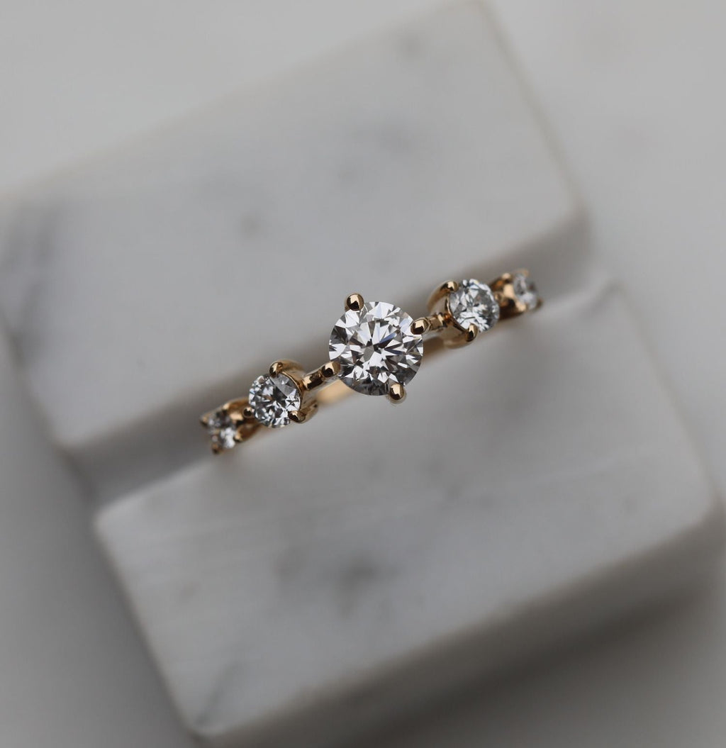 0.80 CT Round Dainty Lab Grown Diamond Wedding Band