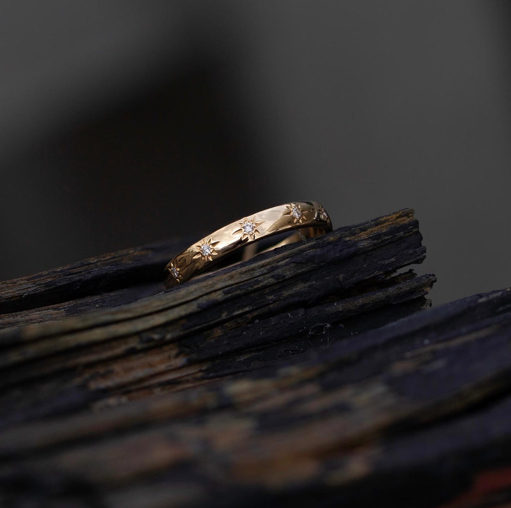 0.10 CT Round Flush Setting Lab Grown Diamond Wedding Band