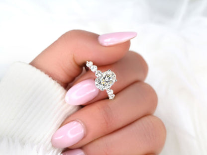 Stunning 2.5 CT Oval Moissanite Engagement Ring with Pave Design 8
