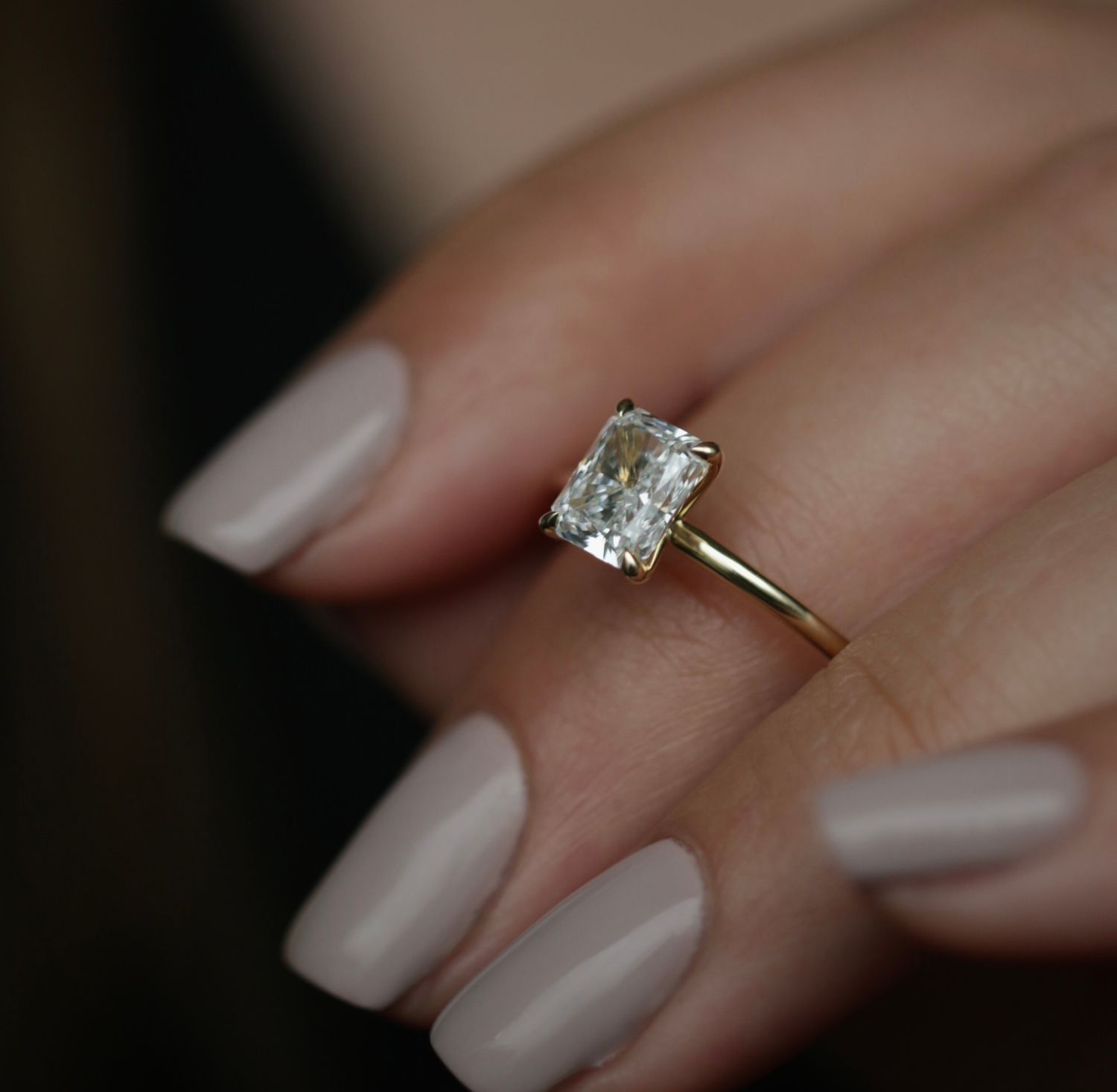 Radiant Solitaire Lab Grown Diamond Engagement Ring