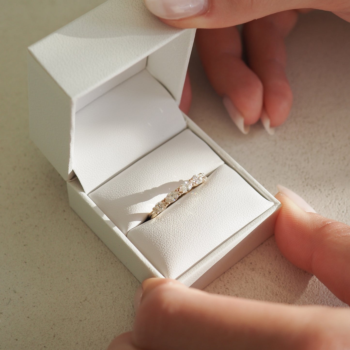 Stunning 1 TCW Marquise Moissanite Stones Half Eternity Wedding Bands 7