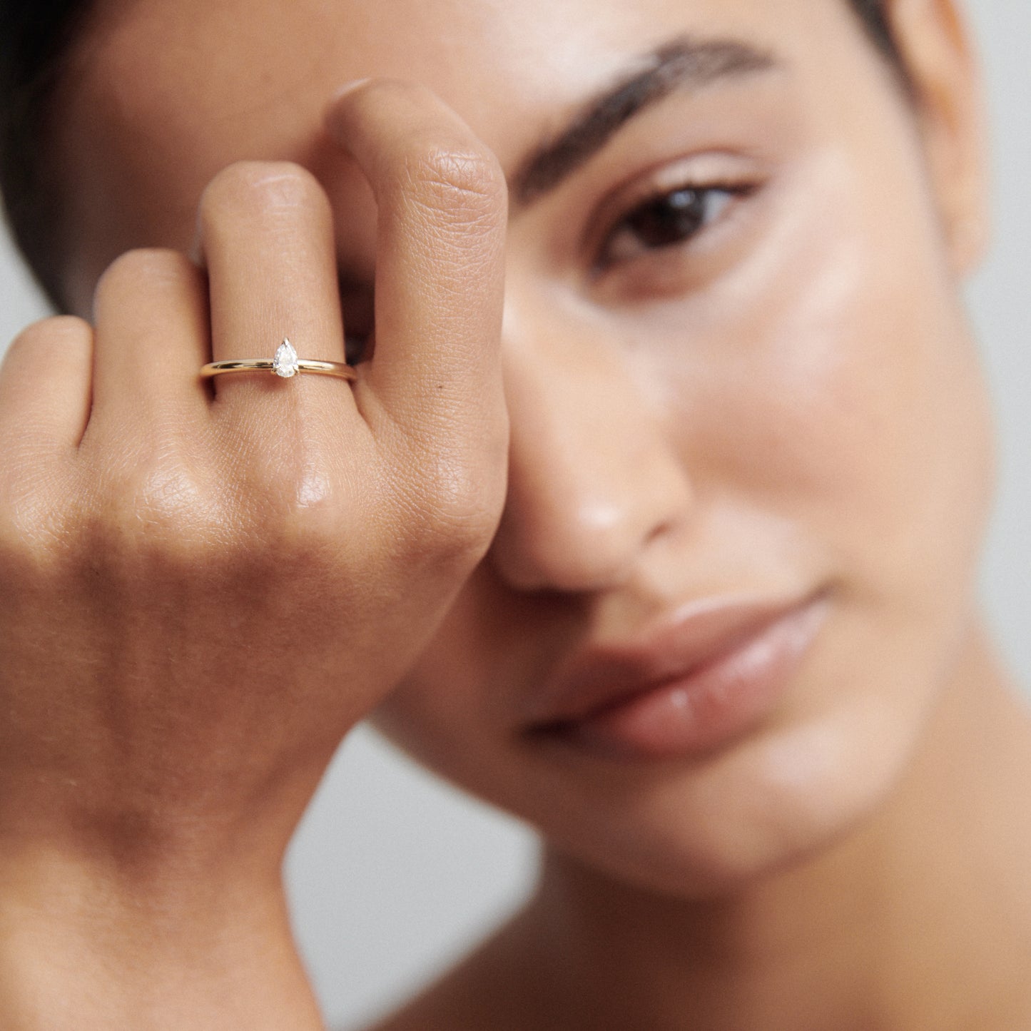 Stunning 0.15 CT Pear Moissanite Engagement Ring with Solitaire Design 4